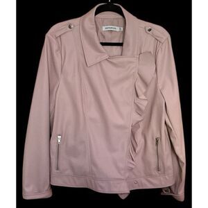 Justfabulous Dusty Pink PU Leather Jacket Bomber XXL